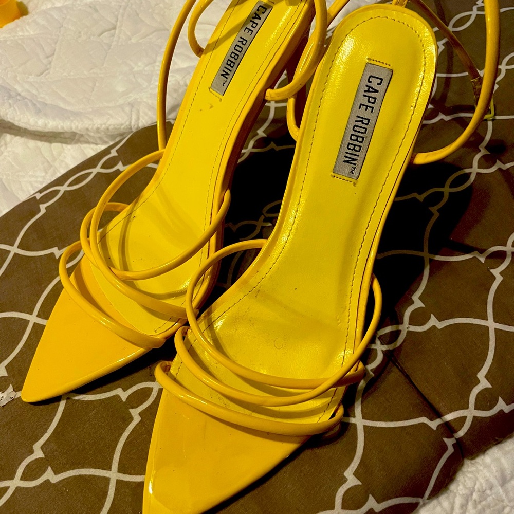 Strappy yellow sandals